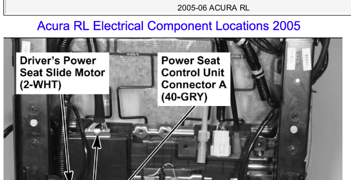 Acura RL Electrical Component Locations