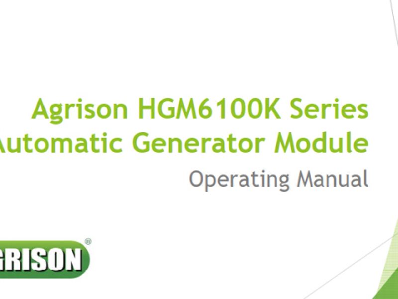 Agrison Automatic Generator Operating Manual