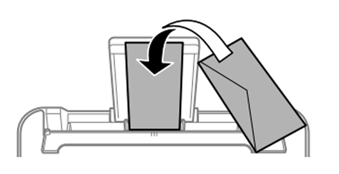 Insert paper, glossy or printable side up and short edge first, in the center of the paper support.