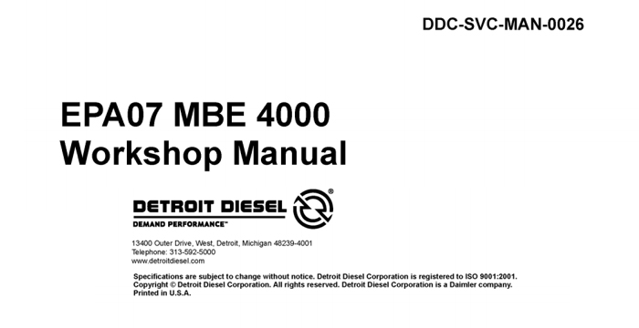 Detroit Diesel Engine MBE4000