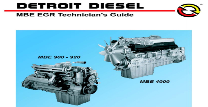 Detroit Diesel MBE EGR Technicians's Manual