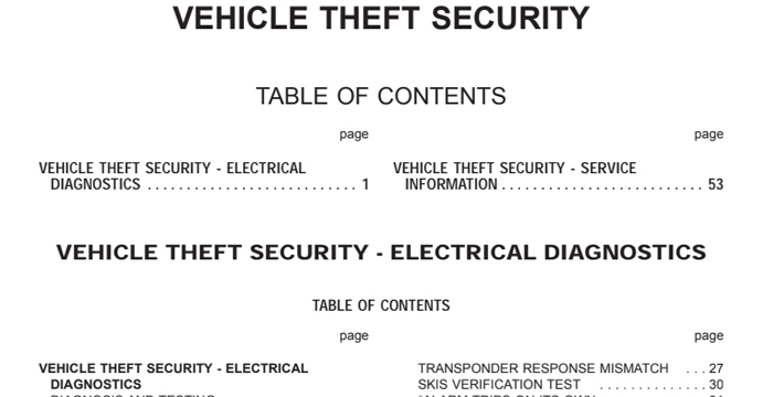 Dodge Ram Truck 2005 1500,2500, 3500 Service Repair Manual – Vehicle Theft Security