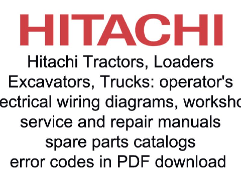 Hitachi PDF Service Manuals Wiring Diagram Fault Codes