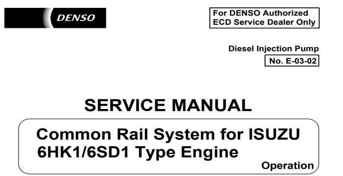 Isuzu 6HK1, 6SD1 Type Engine - Service Manual