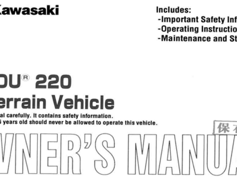 2002 Kawasaki Bayou 220 Owner's Manual