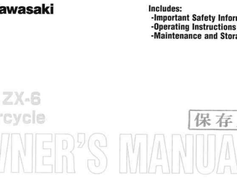 Kawasaki ZZR600 Owner's Manual