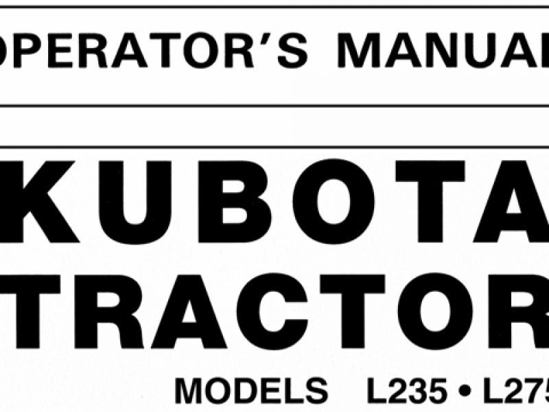 Kubota L2501 Tractor Operators Manual
