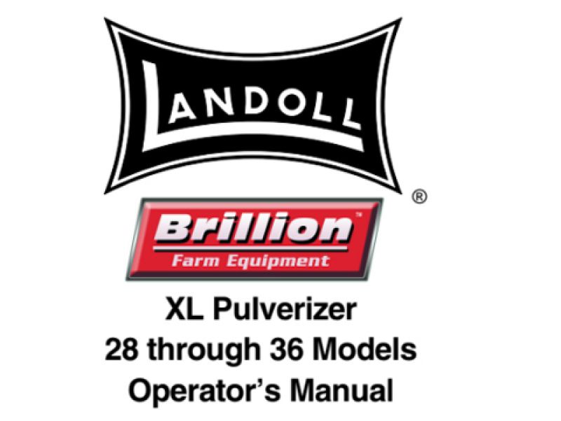 Landoll XL Pulverizer 28 through 36 Models Operator's Manuals