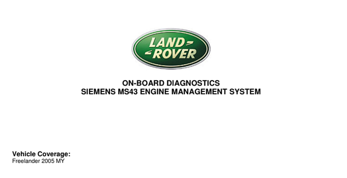 Land Rover Freelander 2005 On-Board Diagnostics