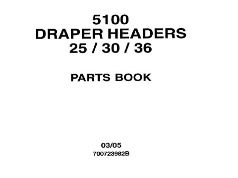 Massey Ferguson 5100 Draper Header Parts Catalog Manual