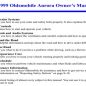 1999 Oldsmobile Aurora Owners Manual