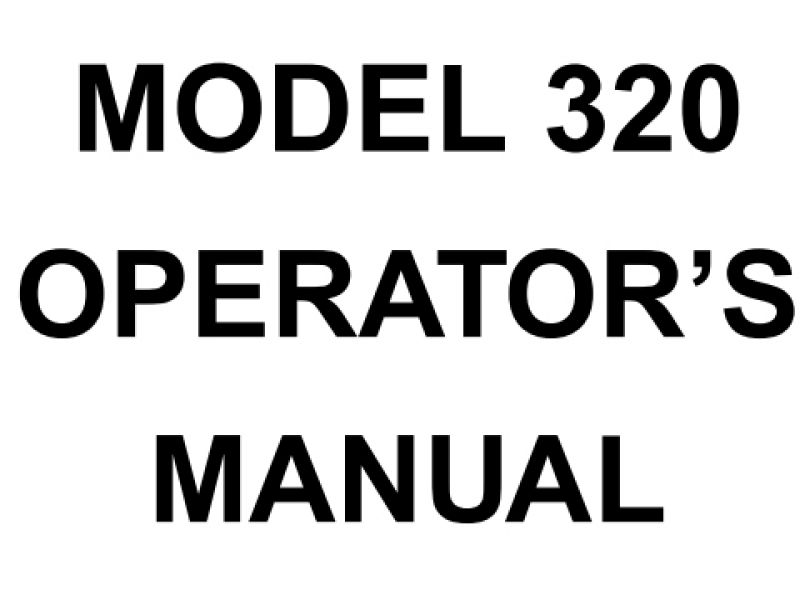 Peterbilt 320 Operator's Manual