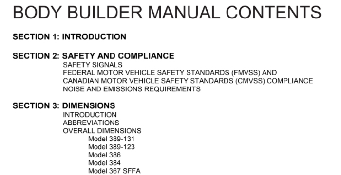 PDF Manual For Peterbilt 367 Heavy Duty Body Builder