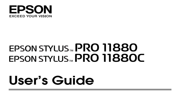 Epson Stylus Pro 11880 User Guide