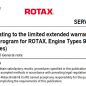Rotax Conditions relating to the limited extended warranty
