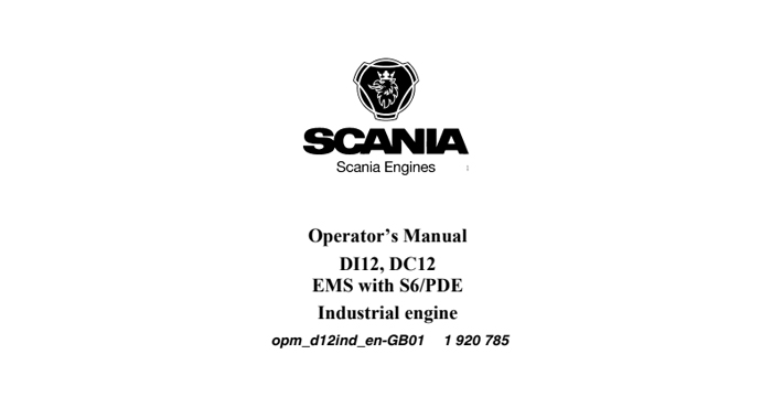 Scania DI12 Operator's Manual
