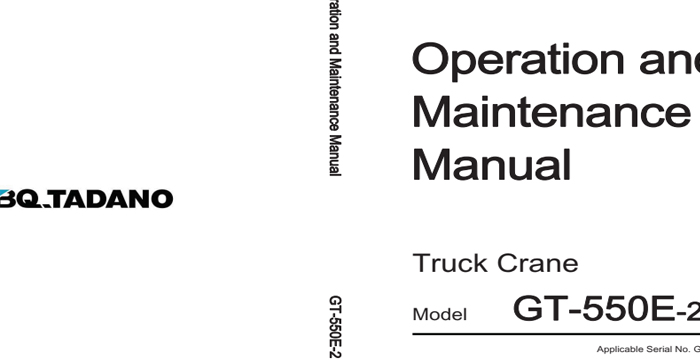 Tadano GT-550E-2 Operators Manual