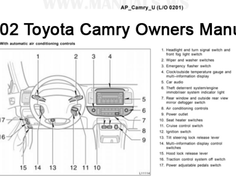 2002 Toyota Camry Owners Manual