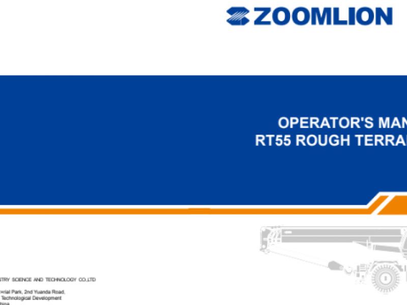 Zoomlion Mobile Crane RT55 Operation Manual
